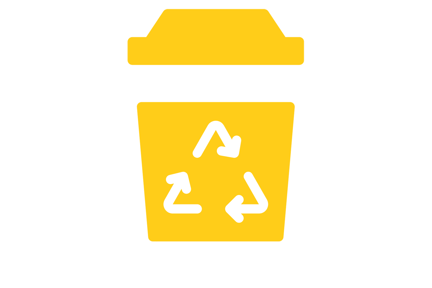 Takeaway cup with recycling symbol