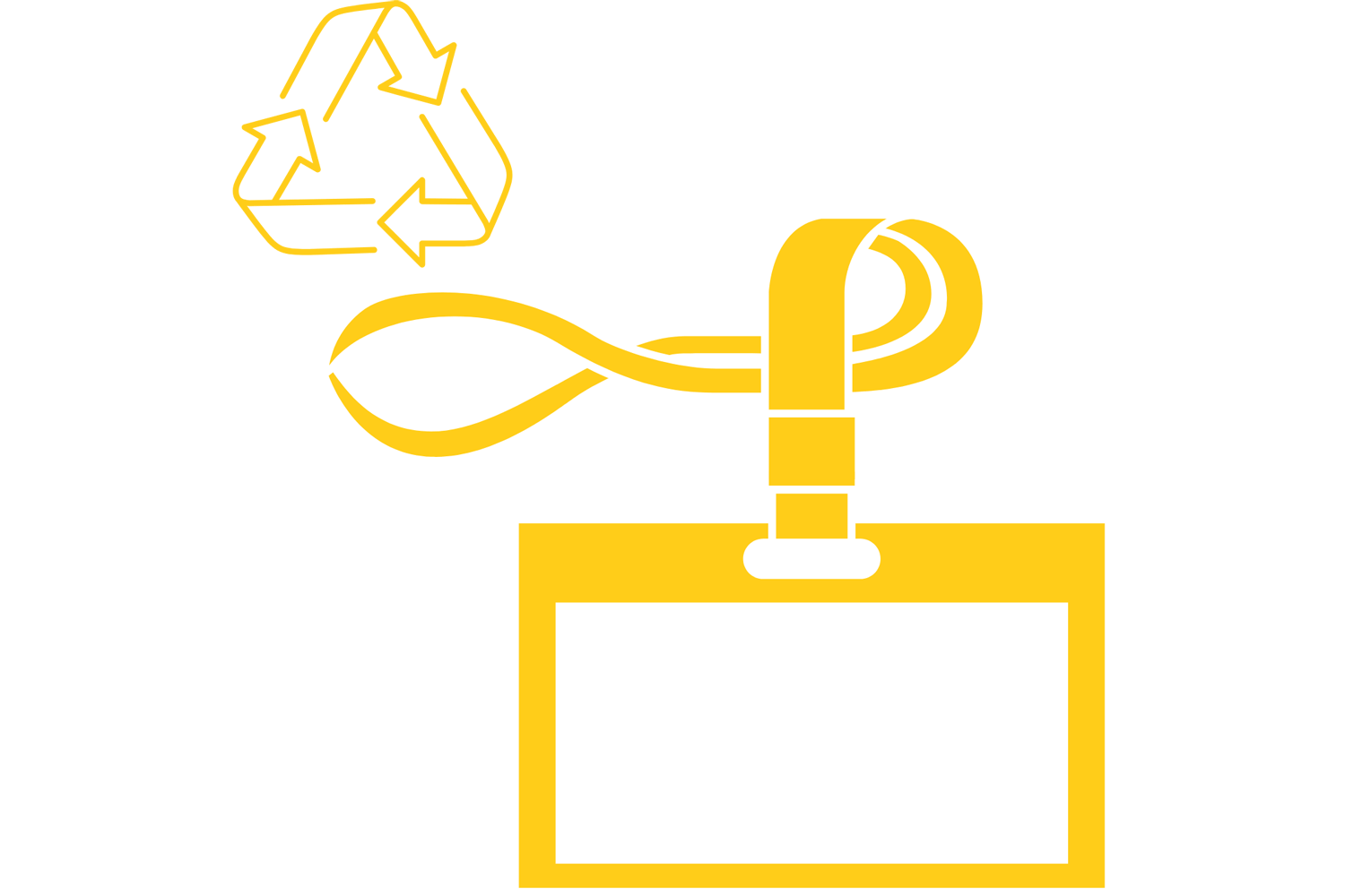 Lanyard and recycling symbol